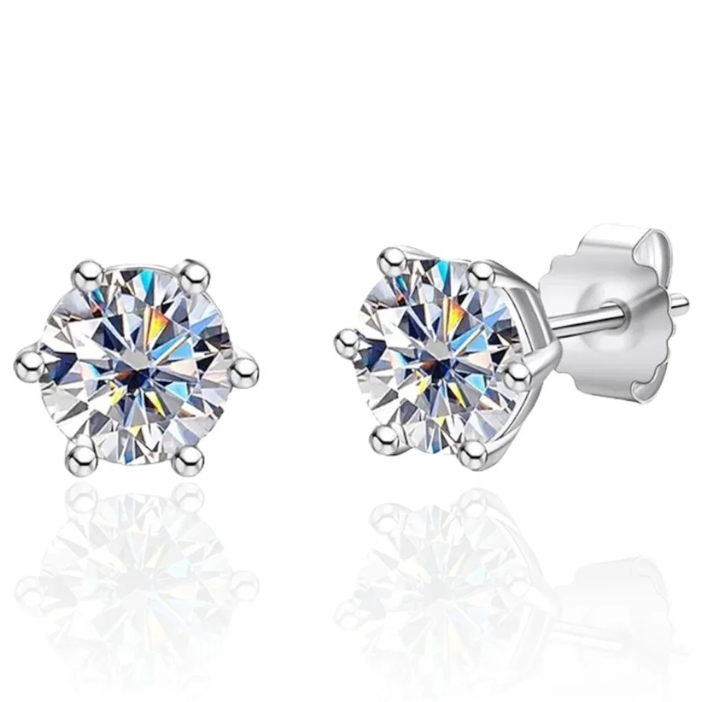 Certified 4ct. t.w. Diamond Stud Earrings 18k Gold over Italy Silver - Picture 7 of 16